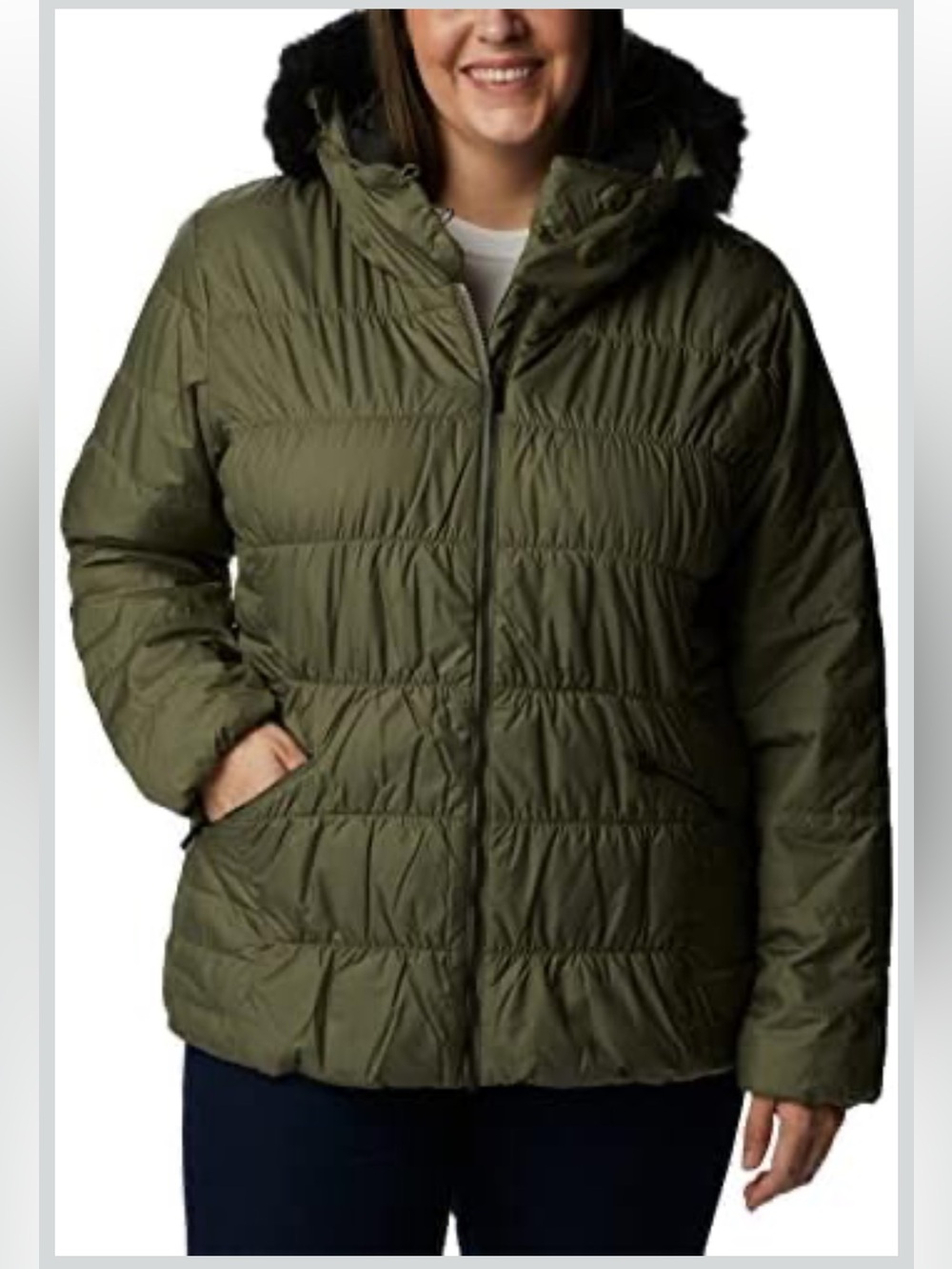 Columbia Sparks Lake StoneGreen Hooded Quilted Puffer Jacket